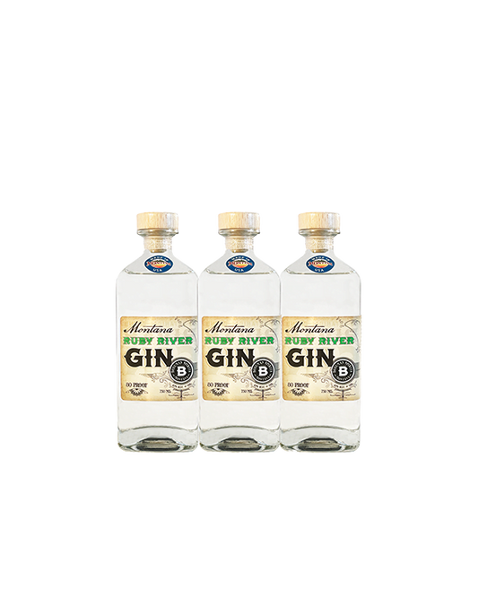 Bozeman Spirits Ruby River Gin 750 ml - Three Bottle Bundle